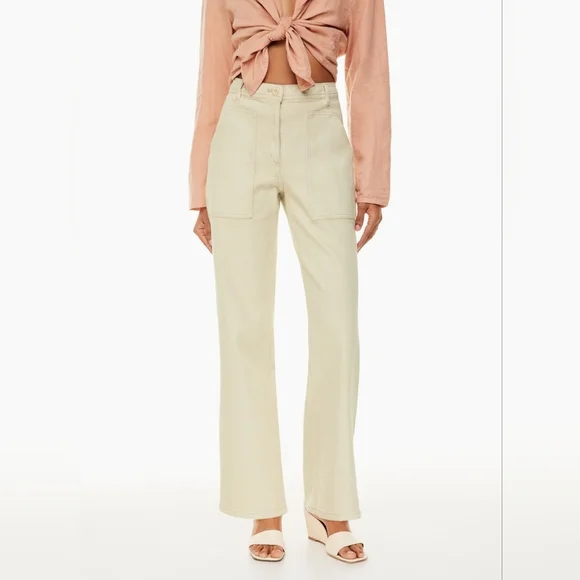 WILFRED Modern Utility Pant Wide Leg Trouser GD Birch White 2 Aritzia - Picture 1 of 13